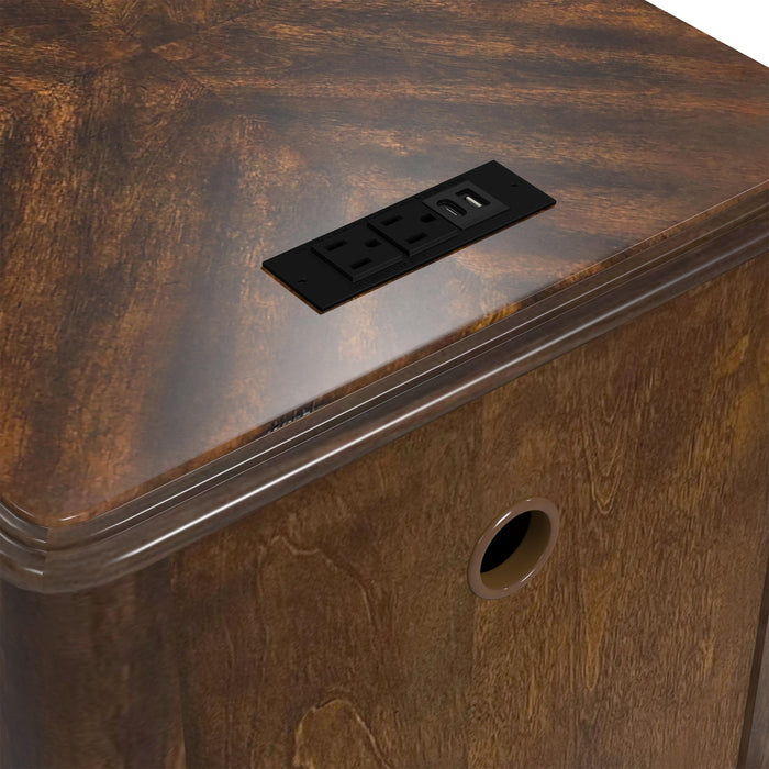 Phillipe 2-Drawer Cabinet with USB in Cherry