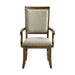 Phillipe Dining Arm Chair with Grey Fabric in Cherry (2 Per Carton) - Jack’s Furniture and More (Laredo, TX)
