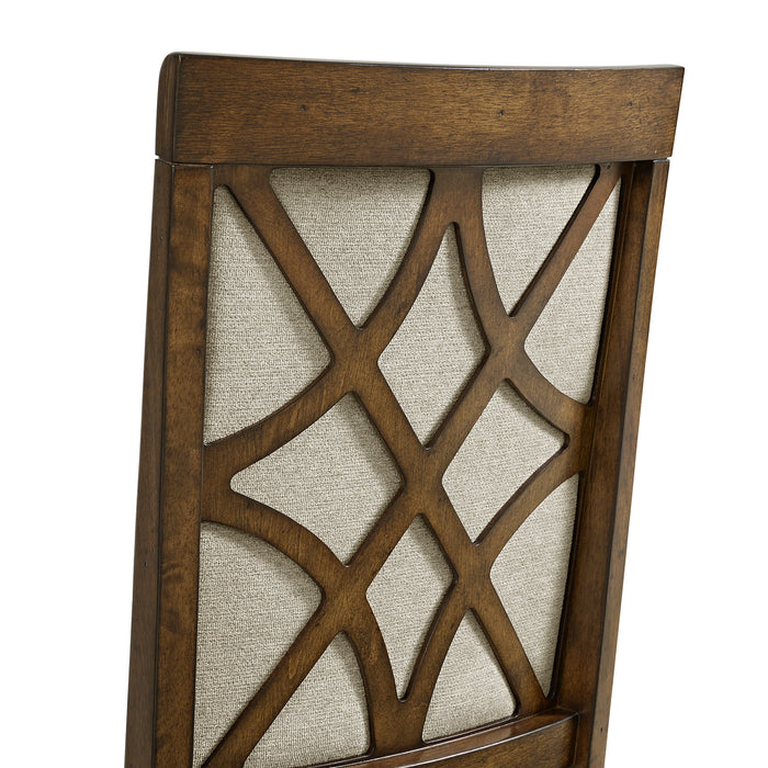 Phillipe Dining Side Chair with Grey Fabric in Cherry (2 Per Carton) - Jack’s Furniture and More (Laredo, TX)