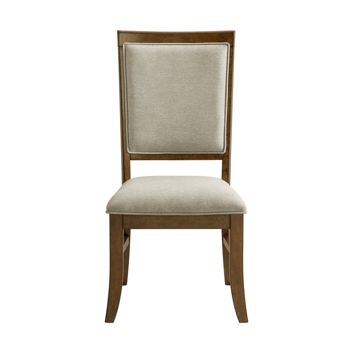 Phillipe Dining Side Chair with Grey Fabric in Cherry (2 Per Carton) - Jack’s Furniture and More (Laredo, TX)