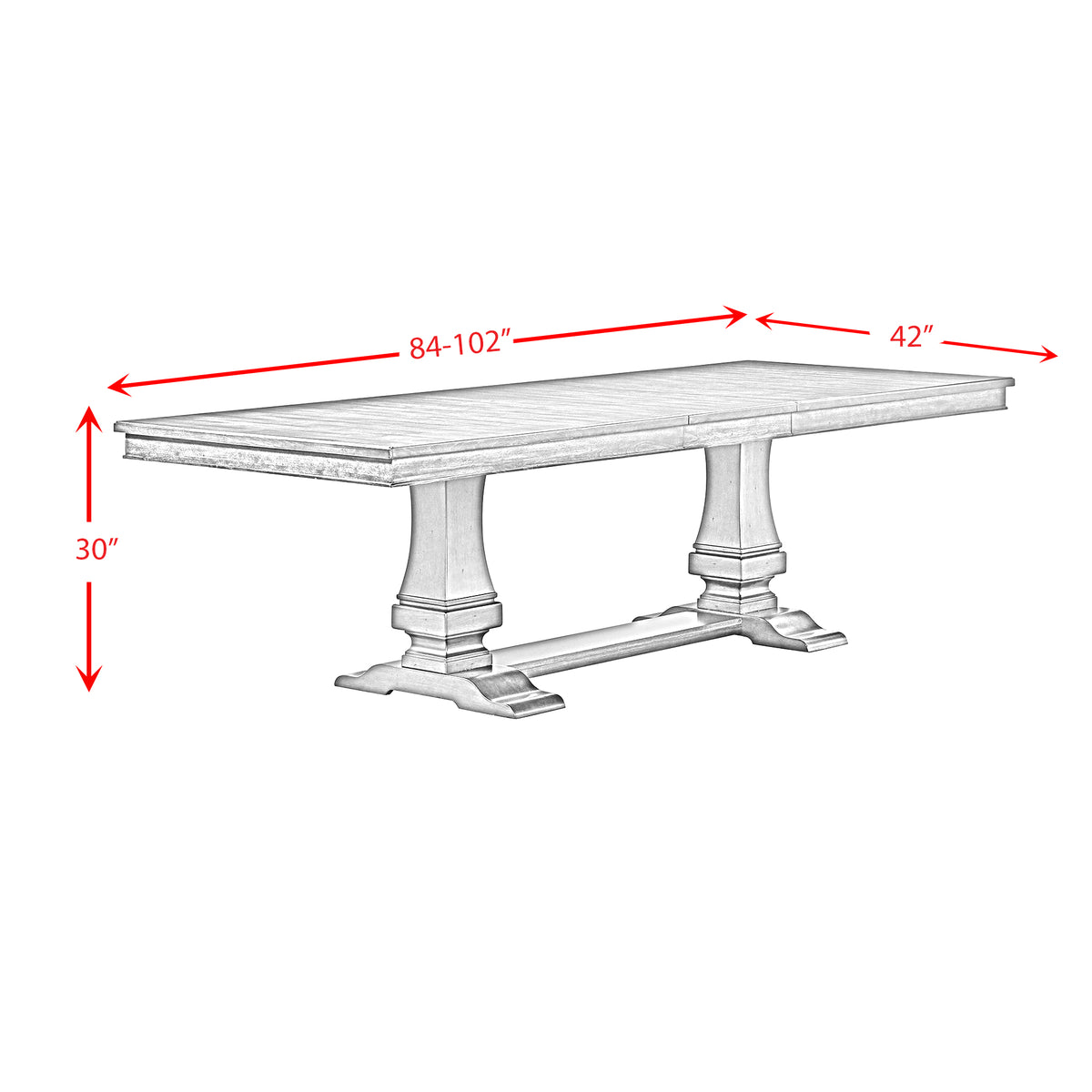 Phillipe Standard Height Dining Set in Cherry-Table and Four Chairs