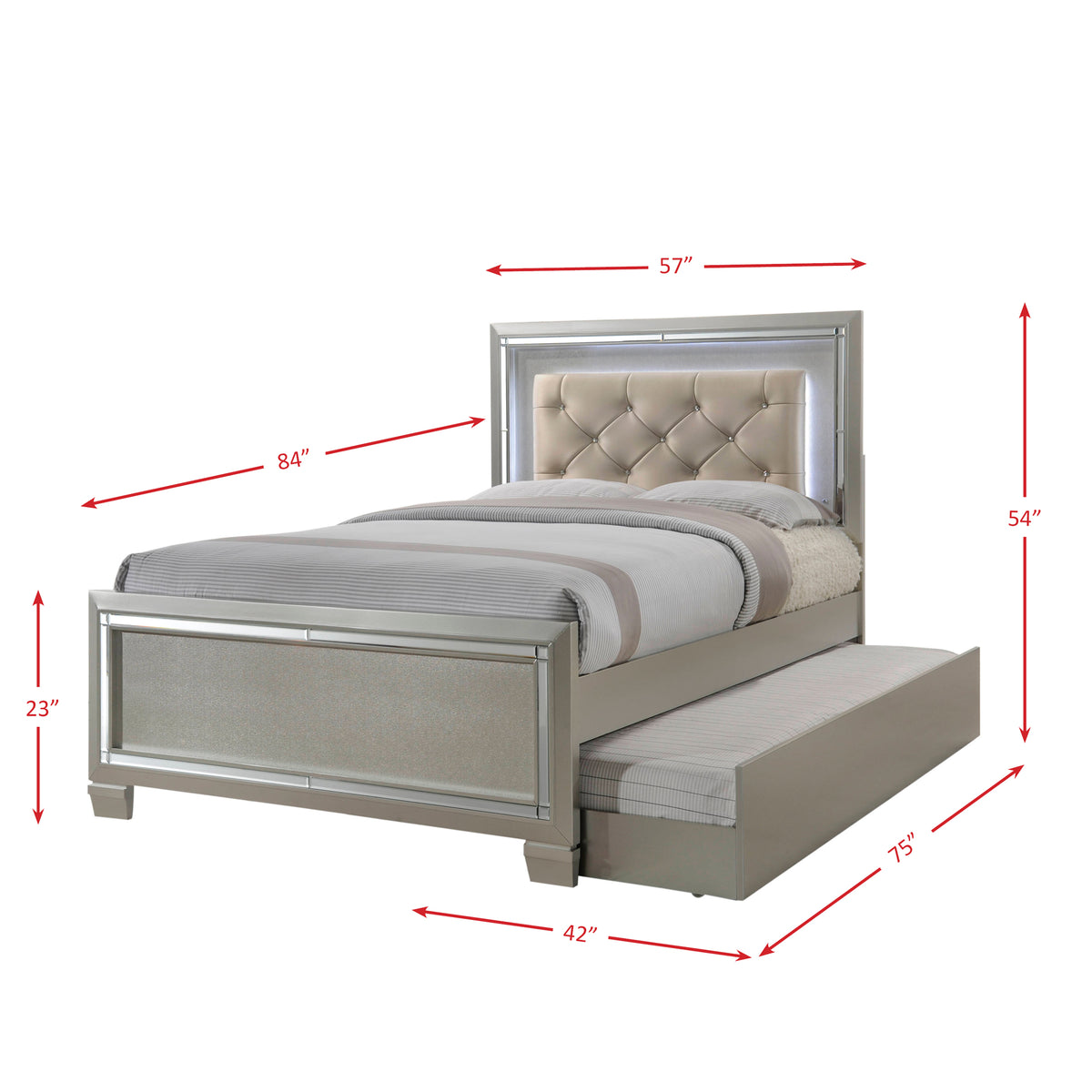 Platinum Youth Full Patform w/ Trundle