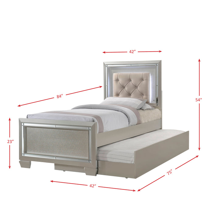 PLATINUM YOUTH TTWIN PLATFORM W/ TRUNDLE 6PC BEDROOM SET - Jack’s Furniture and More (Laredo, TX)