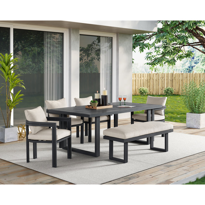 Playa Standard Height Dining Set in Dark Grey-Table and Four Chairs - Jack’s Furniture and More (Laredo, TX)