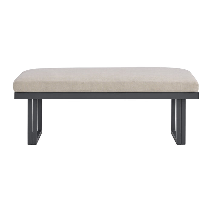Playa Dining Bench - Dark Grey and Olefin Beige - Jack’s Furniture and More (Laredo, TX)