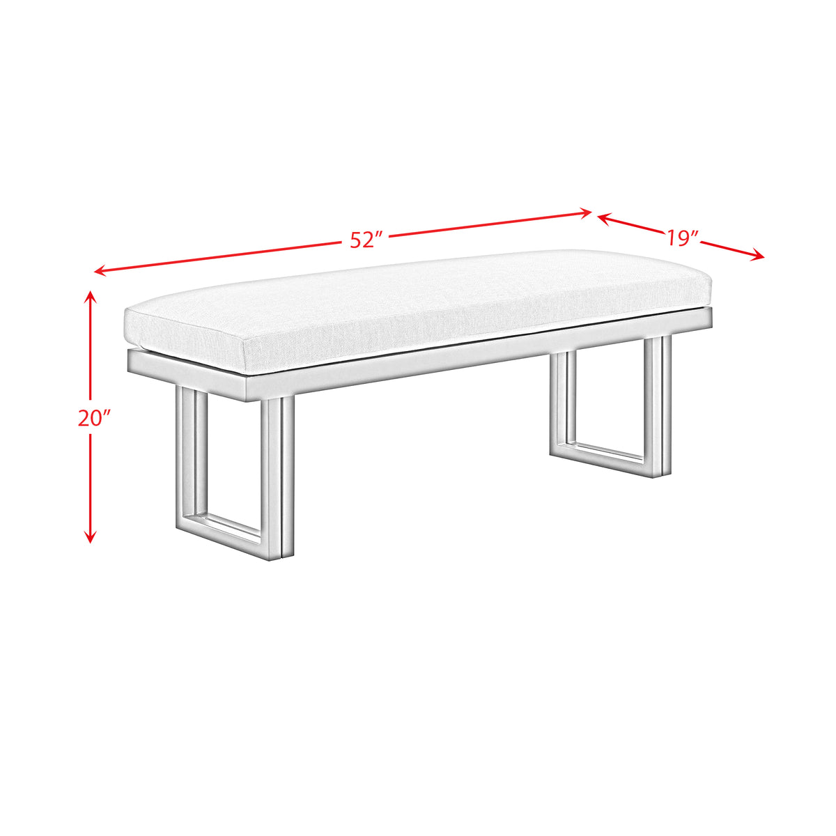 Playa Dining Bench - Dark Grey and Olefin Beige