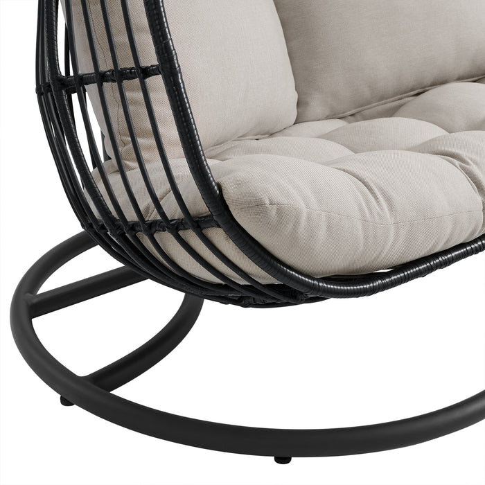 Playa Double Swing Egg Chair Complete - Dark Grey and Olefin Beige - Jack’s Furniture and More (Laredo, TX)