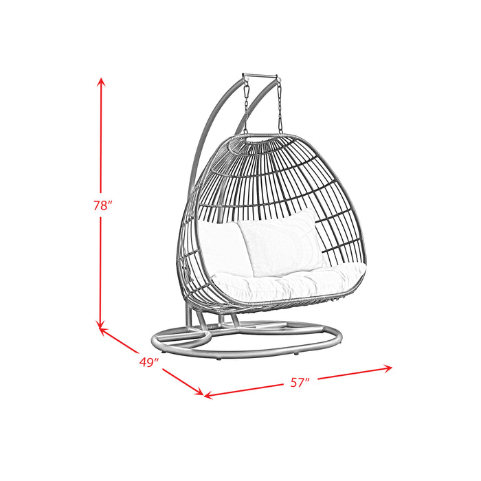 Playa Double Swing Egg Chair Complete - Dark Grey and Olefin Beige - Jack’s Furniture and More (Laredo, TX)