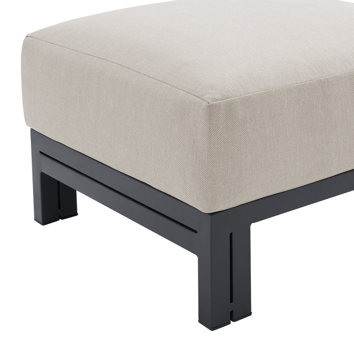 Playa Ottoman - Dark Grey and Olefin Beige - Jack’s Furniture and More (Laredo, TX)