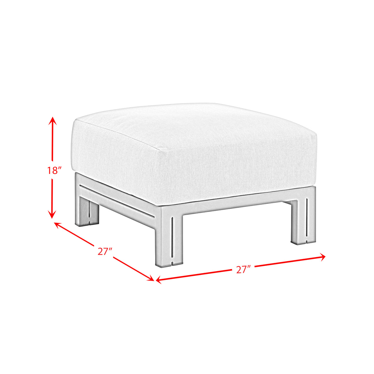 Playa Ottoman - Dark Grey and Olefin Beige