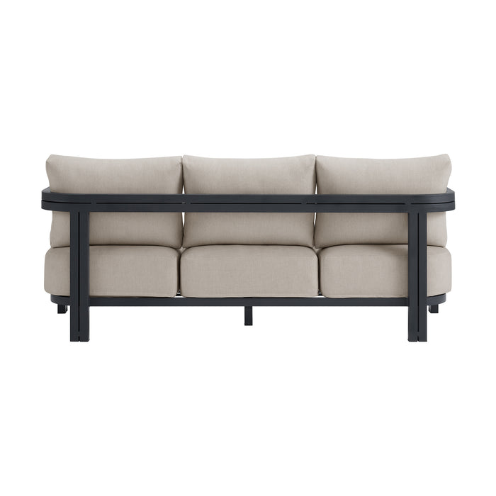 Playa Sofa - Dark Grey and Olefin Beige with 2 Pillows - Jack’s Furniture and More (Laredo, TX)