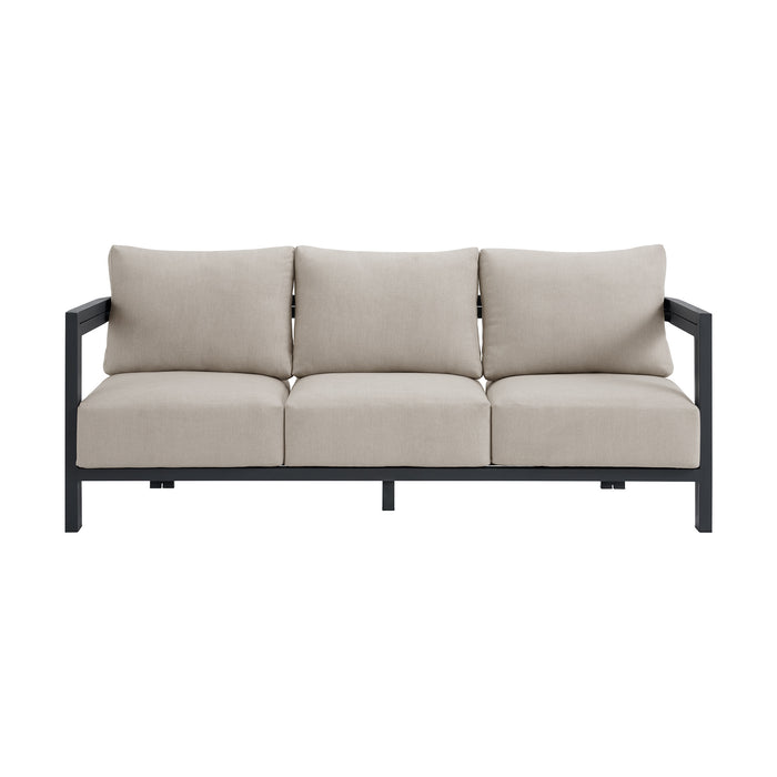 Playa Sofa - Dark Grey and Olefin Beige with 2 Pillows - Jack’s Furniture and More (Laredo, TX)