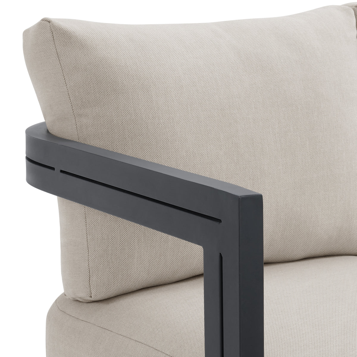 Playa Sofa - Dark Grey and Olefin Beige with 2 Pillows