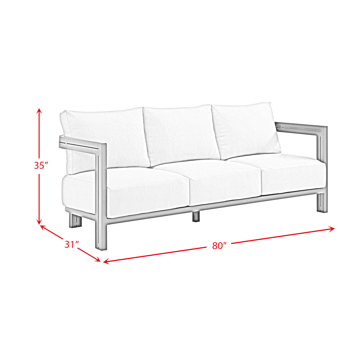 Playa Sofa - Dark Grey and Olefin Beige with 2 Pillows