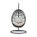 Playa Swing Egg Chair with Base and Pillar - Dark Grey and Olefin Beige - Jack’s Furniture and More (Laredo, TX)