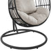 Playa Swing Egg Chair with Base and Pillar - Dark Grey and Olefin Beige - Jack’s Furniture and More (Laredo, TX)