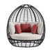 Playa Twin Egg Chair - Dark Grey and Olefin Beige with 3 Pillows - Jack’s Furniture and More (Laredo, TX)