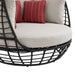 Playa Twin Egg Chair - Dark Grey and Olefin Beige with 3 Pillows - Jack’s Furniture and More (Laredo, TX)