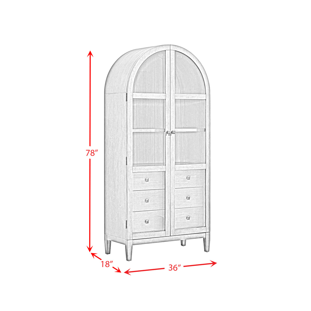 Portico Display Cabinet in Brown Oak - Jack’s Furniture and More (Laredo, TX)