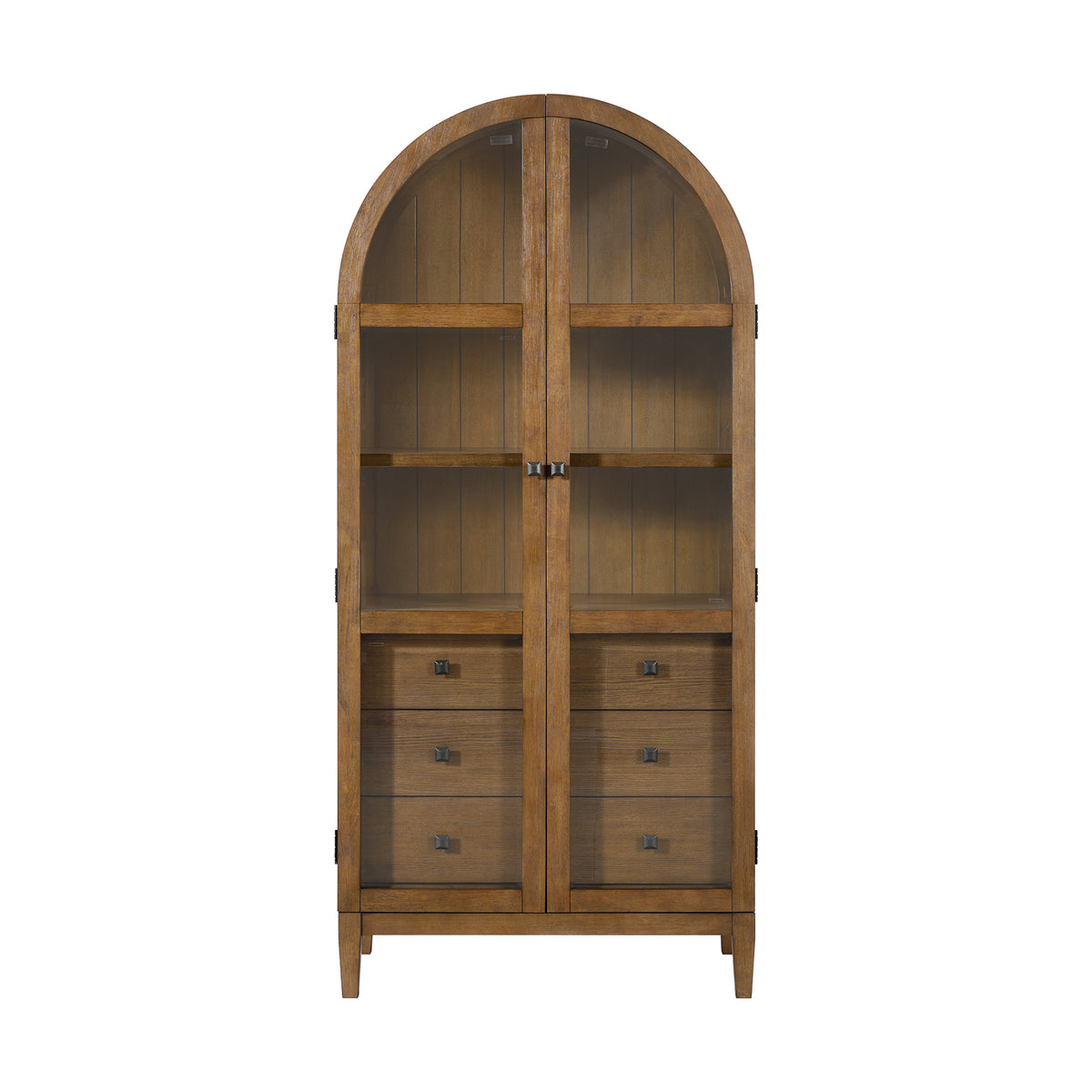 Portico Display Cabinet in Brown Oak - Jack’s Furniture and More (Laredo, TX)