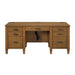 Portico Double Pedestal Desk with Power/USB in Brown Oak - Jack’s Furniture and More (Laredo, TX)
