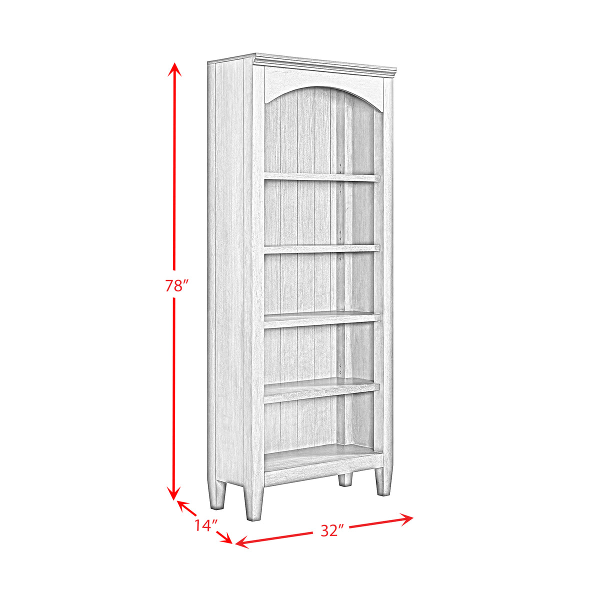 Portico Open Bookcase in Brown Oak - Jack’s Furniture and More (Laredo, TX)