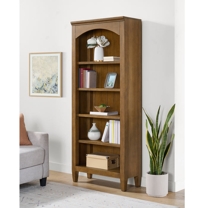 Portico Open Bookcase in Brown Oak - Jack’s Furniture and More (Laredo, TX)