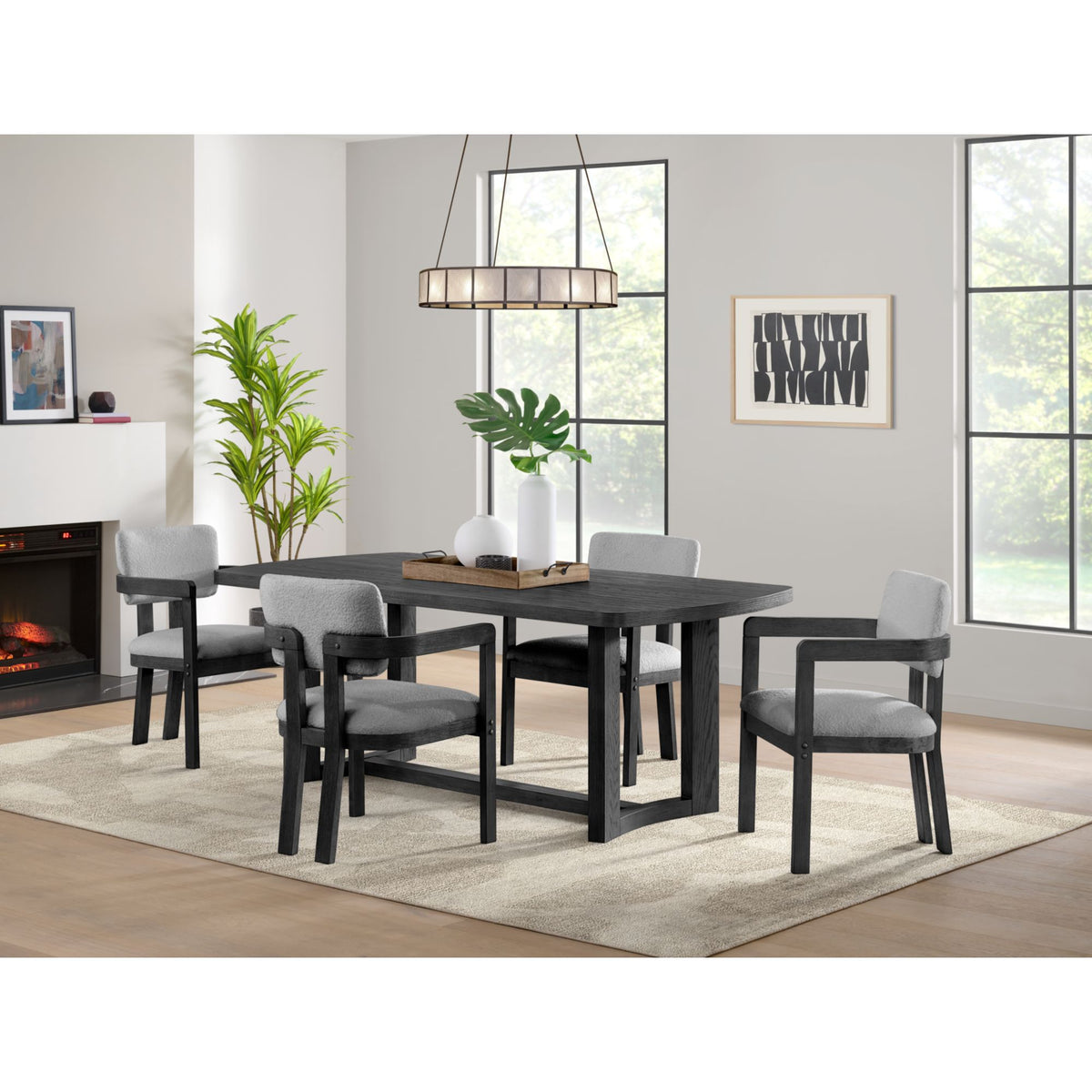 Portland Rectangular Dining Table in Black