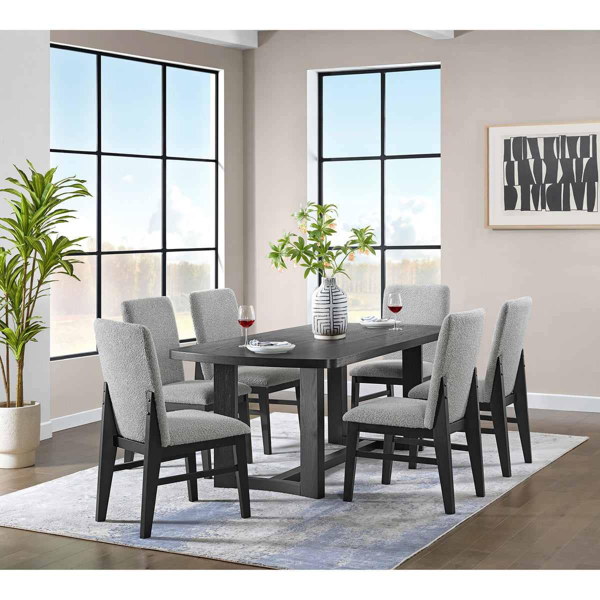 Portland Rectangular Dining Table in Black