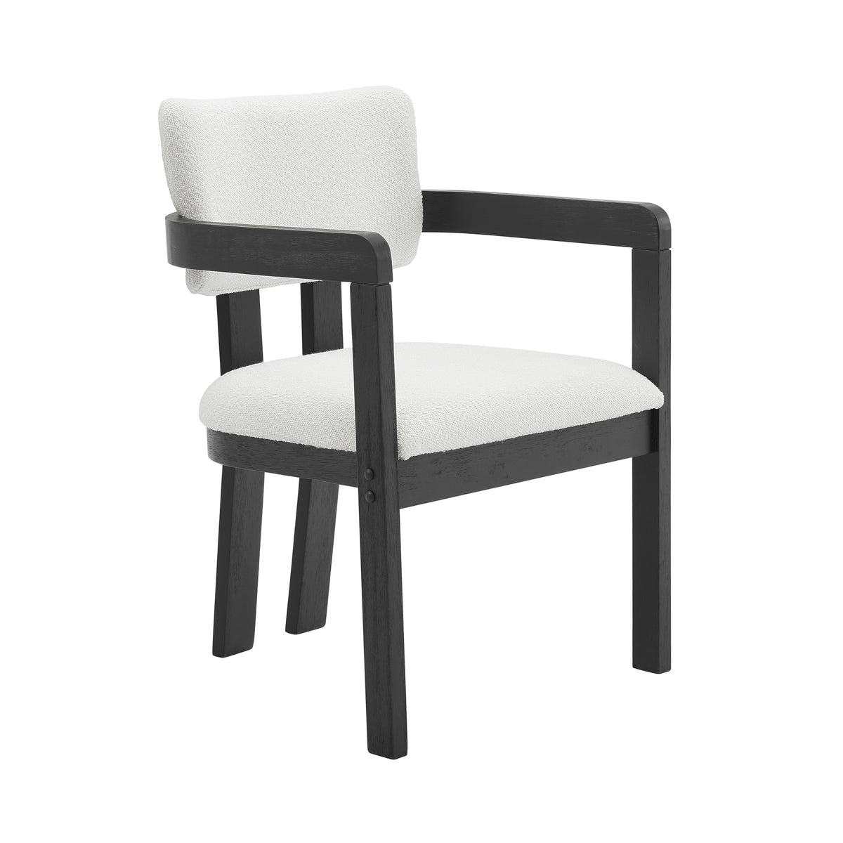 Portland Dining Set in Black W/ Snow White Arm Chairs