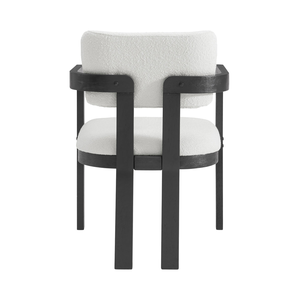 Portland Dining Set in Black W/ Snow White Arm Chairs