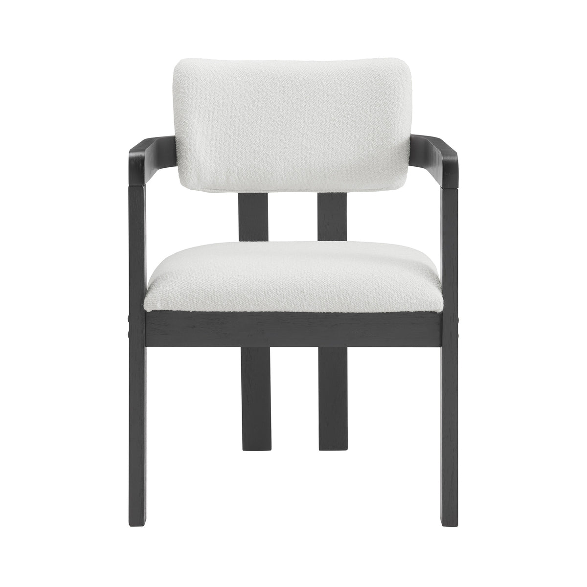 Portland Dining Set in Black W/ Snow White Arm Chairs