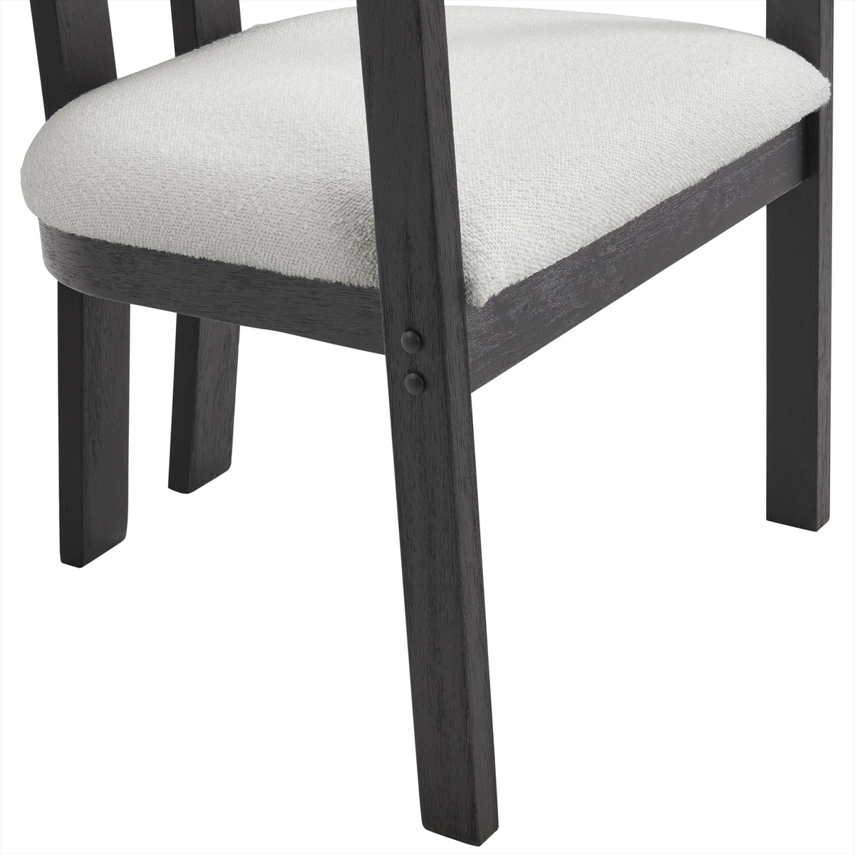 Portland Dining Set in Black W/ Snow White Arm Chairs
