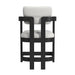 Portland Arm Counter Stool with White Fabric in Black (2 Per Carton) - Jack’s Furniture and More (Laredo, TX)