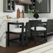 Portland Arm Counter Stool with White Fabric in Black (2 Per Carton) - Jack’s Furniture and More (Laredo, TX)