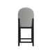 Portland Round Back Barstool with Grey Fabric in Black (2 Per Carton) - Jack’s Furniture and More (Laredo, TX)