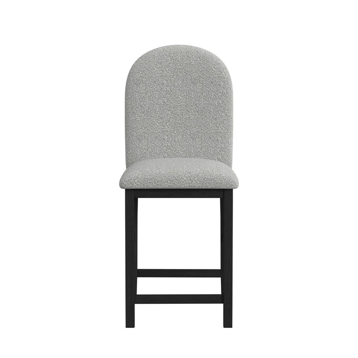 Portland Round Back Barstool with Grey Fabric in Black (2 Per Carton) - Jack’s Furniture and More (Laredo, TX)