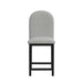 Portland Round Back Barstool with Grey Fabric in Black (2 Per Carton) - Jack’s Furniture and More (Laredo, TX)