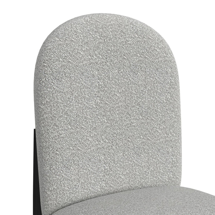 Portland Round Back Barstool with Grey Fabric in Black (2 Per Carton) - Jack’s Furniture and More (Laredo, TX)