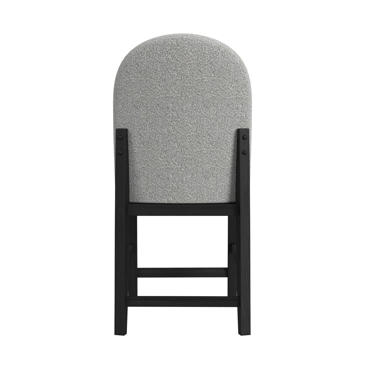 Portland Round Back Counter Stool with Grey Fabric in Black (2 Per Carton) - Jack’s Furniture and More (Laredo, TX)