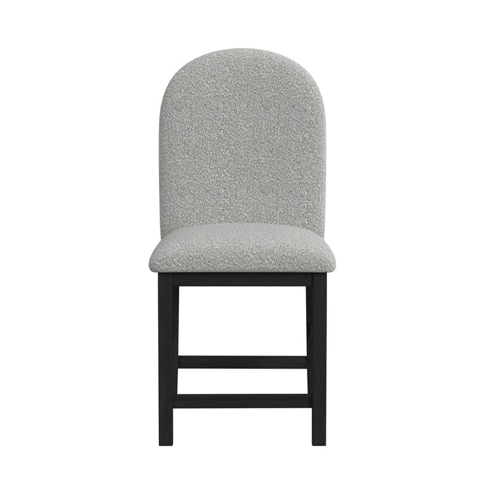Portland Round Back Counter Stool with Grey Fabric in Black (2 Per Carton) - Jack’s Furniture and More (Laredo, TX)