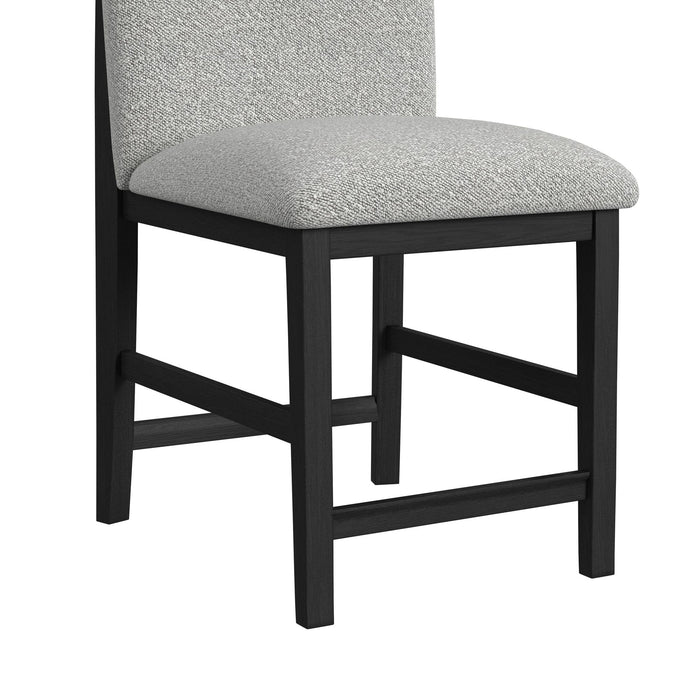 Portland Square Back Counter Stool with Grey Fabric in Black (2 Per Carton) - Jack’s Furniture and More (Laredo, TX)