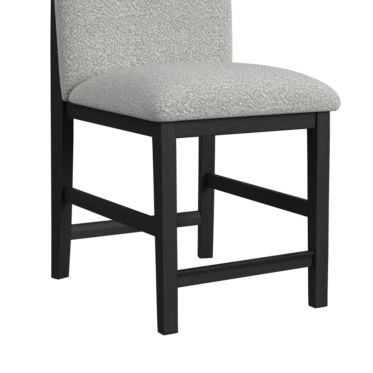 Portland Round Back Counter Stool with Grey Fabric in Black (2 Per Carton) - Jack’s Furniture and More (Laredo, TX)