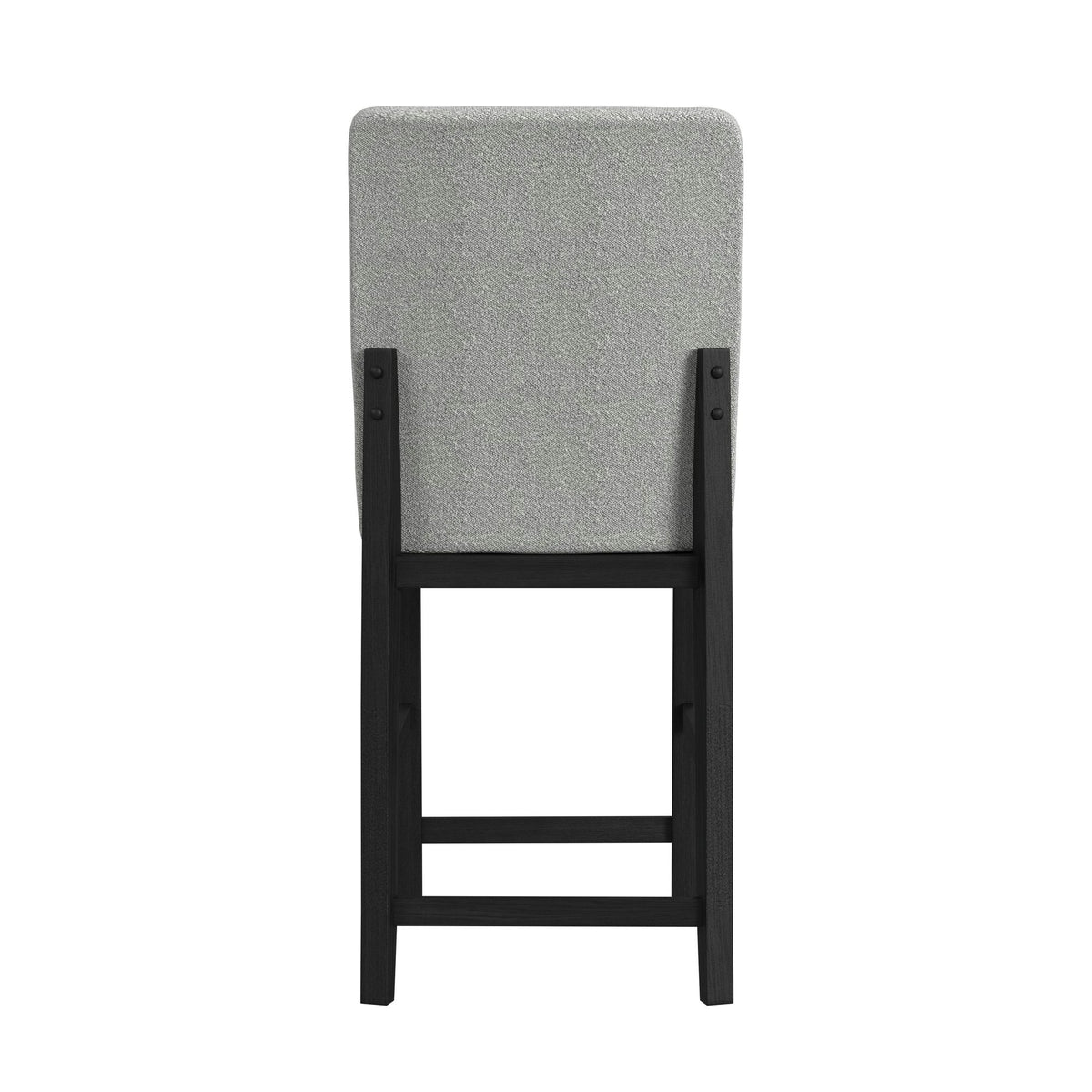 Portland Square Back Barstool with Grey Fabric in Black (2 Per Carton) - Jack’s Furniture and More (Laredo, TX)
