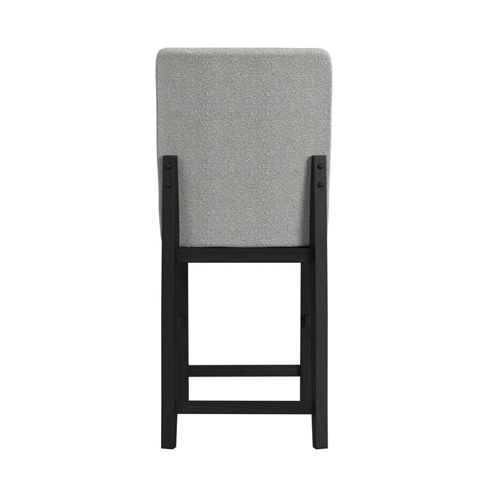 Portland Square Back Barstool with Grey Fabric in Black (2 Per Carton) - Jack’s Furniture and More (Laredo, TX)