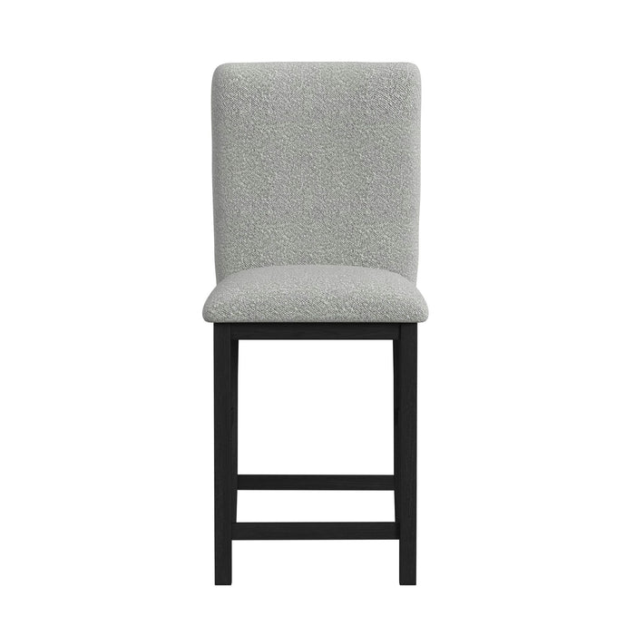 Portland Square Back Barstool with Grey Fabric in Black (2 Per Carton) - Jack’s Furniture and More (Laredo, TX)