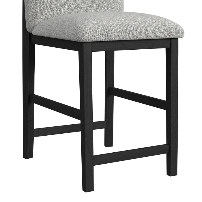 Portland Square Back Barstool with Grey Fabric in Black (2 Per Carton) - Jack’s Furniture and More (Laredo, TX)