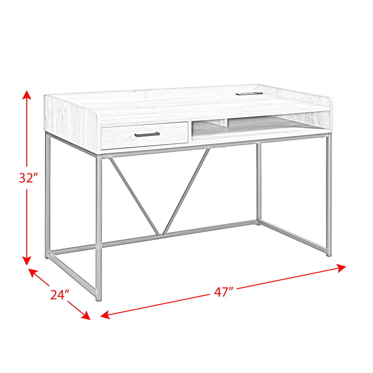 Preston Desk - Grey - Jack’s Furniture and More (Laredo, TX)