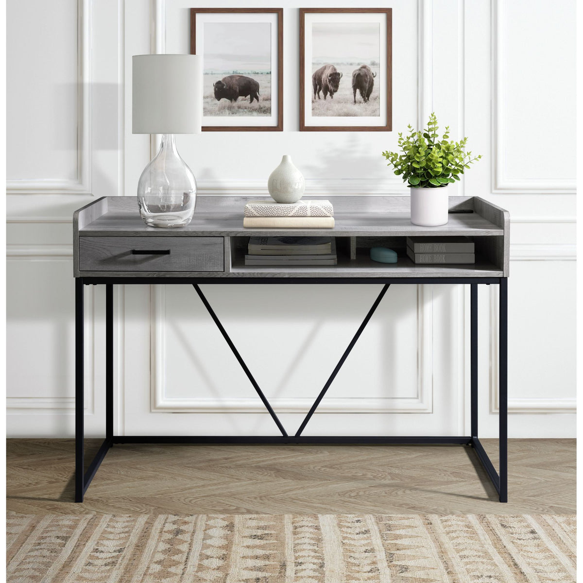 Preston Desk - Grey - Jack’s Furniture and More (Laredo, TX)