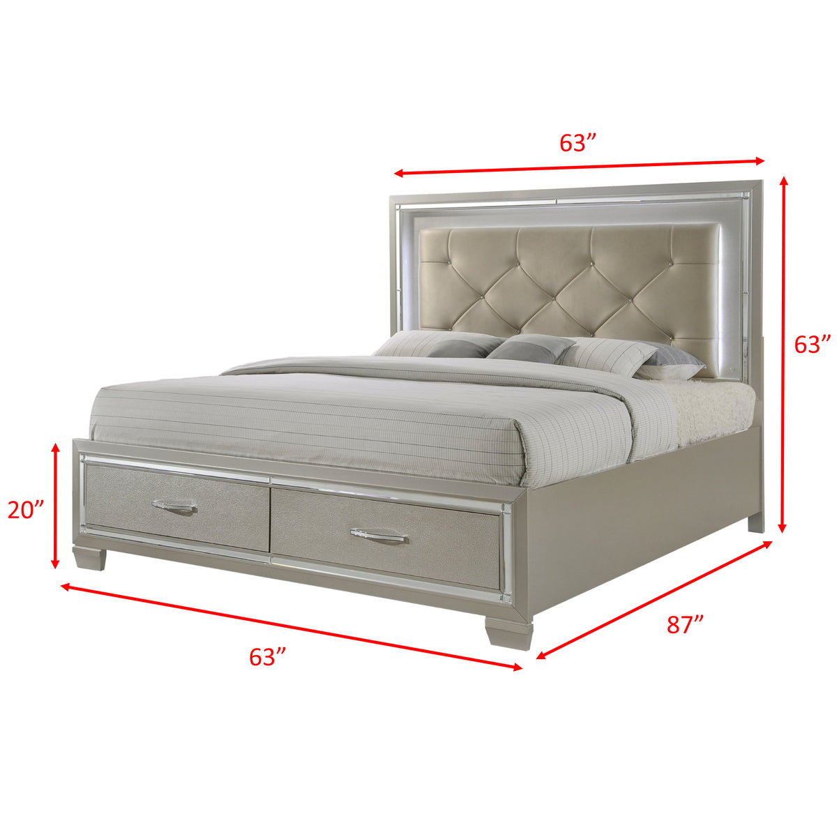 Platinum Queen Platform Storage 5PC Set
